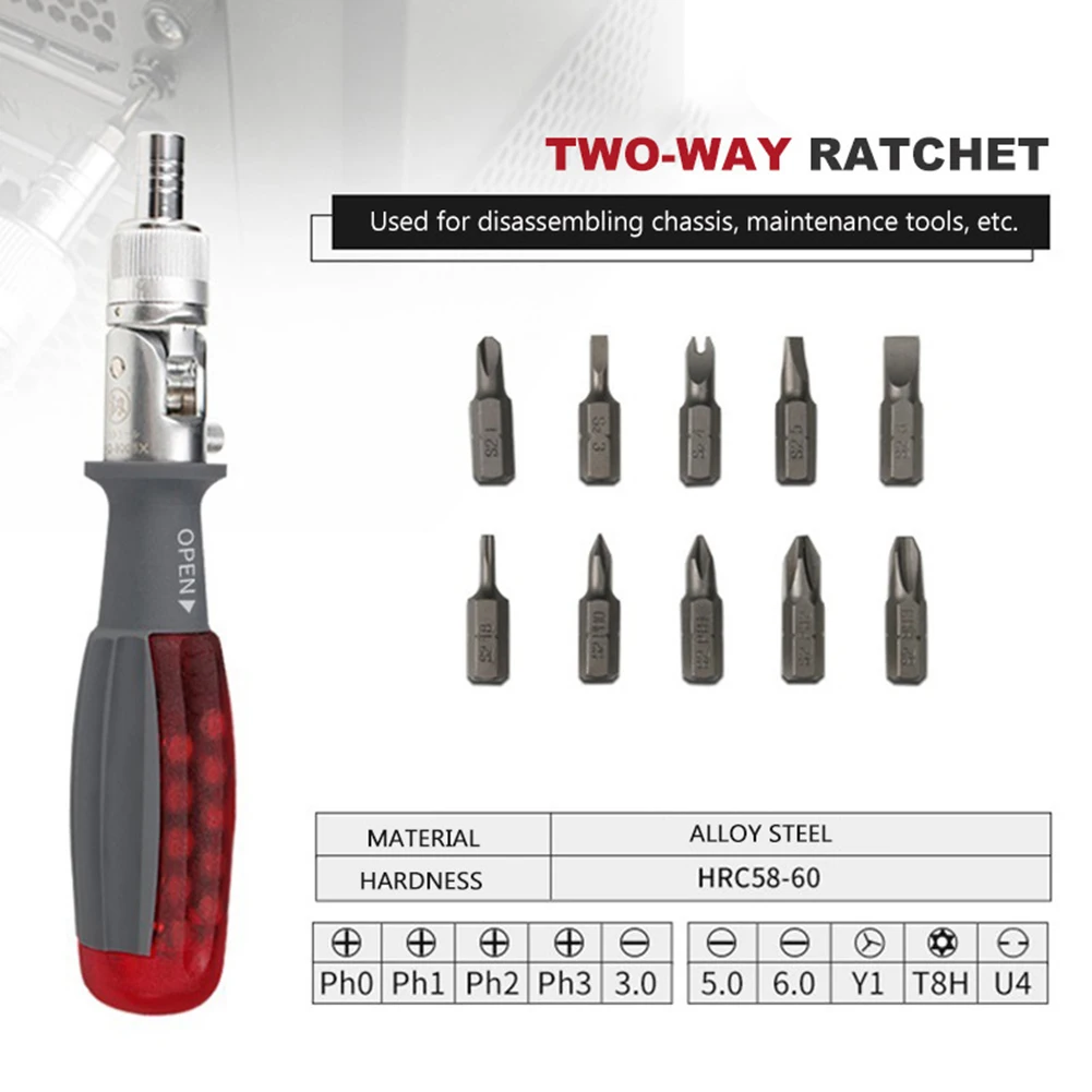 

Multifunctional Multiangle Foldable Ratchet Screwdriver Multi-Bit Hexagon Adjustable Angle Labor Saving Household Repair Tool#20