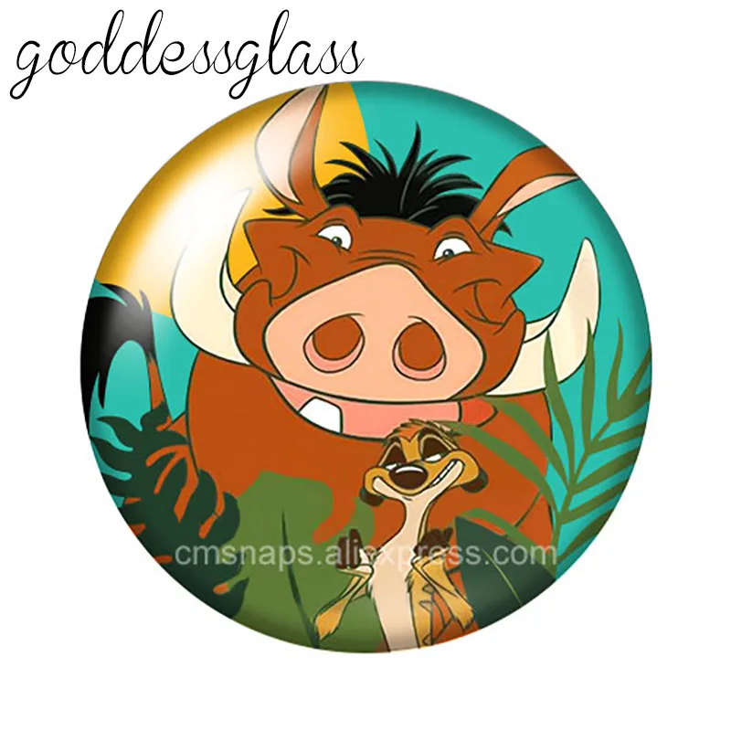 Disney Король Лев Акуна Матата Симба 10 шт. круглый фото стекло 18 мм кнопки для