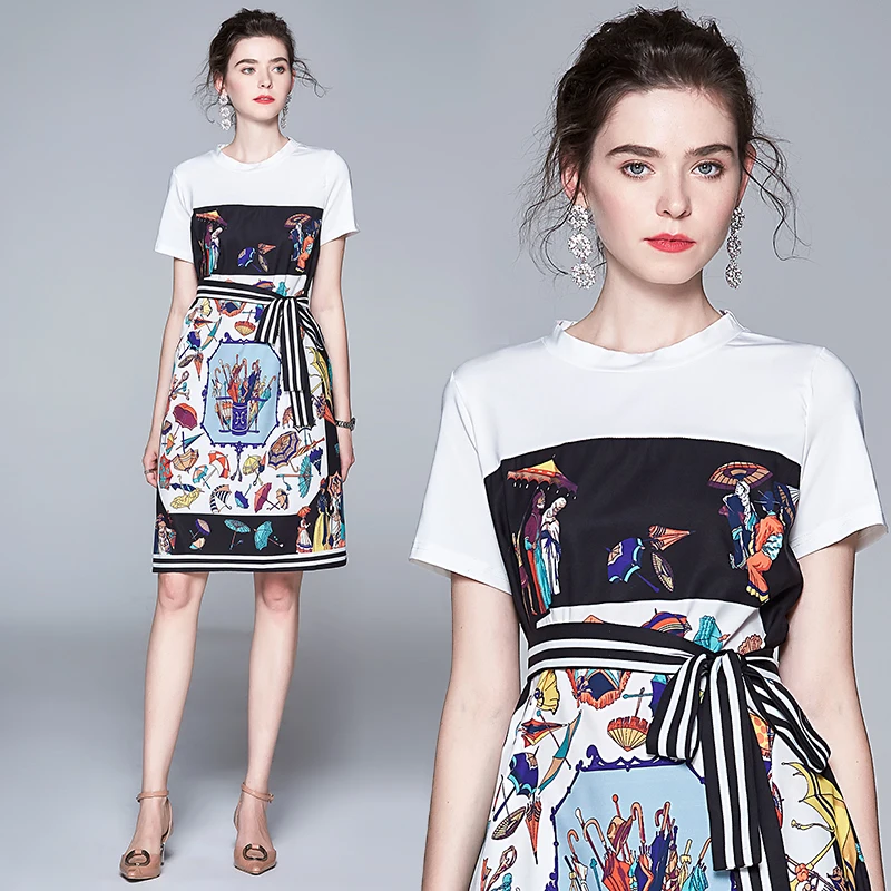 Женское модельное винтажное платье в стиле ретро лоскутное повседневное