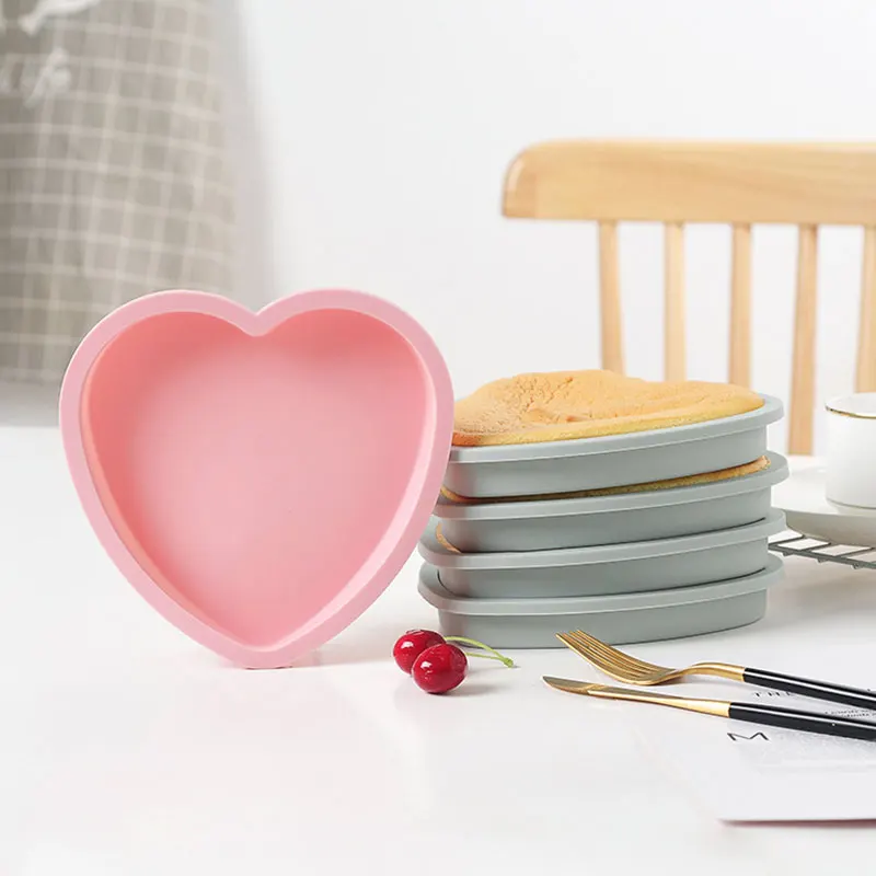 

4/7/9/10 inch Silicone Mousse Cake Mold Heart Shape Stratification Cake Pan Baking Multipurpose Baking Multipurpose Cake Molds