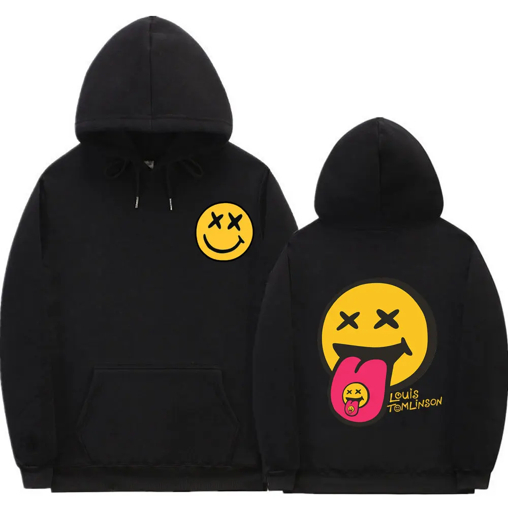 

Louis Tomlinson Smiley Print Hoodie Men Women Fashion Hoodies Tops Man Hip Hop Sweatshirt High Quality Fleece Cotton Sweatshirts