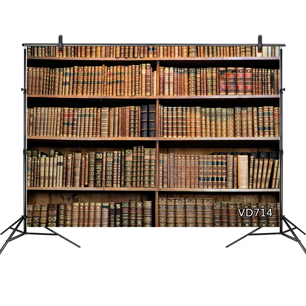 Деревянный книжный фон для фотосъемки Книжная коллекция школьные книги Фотофон