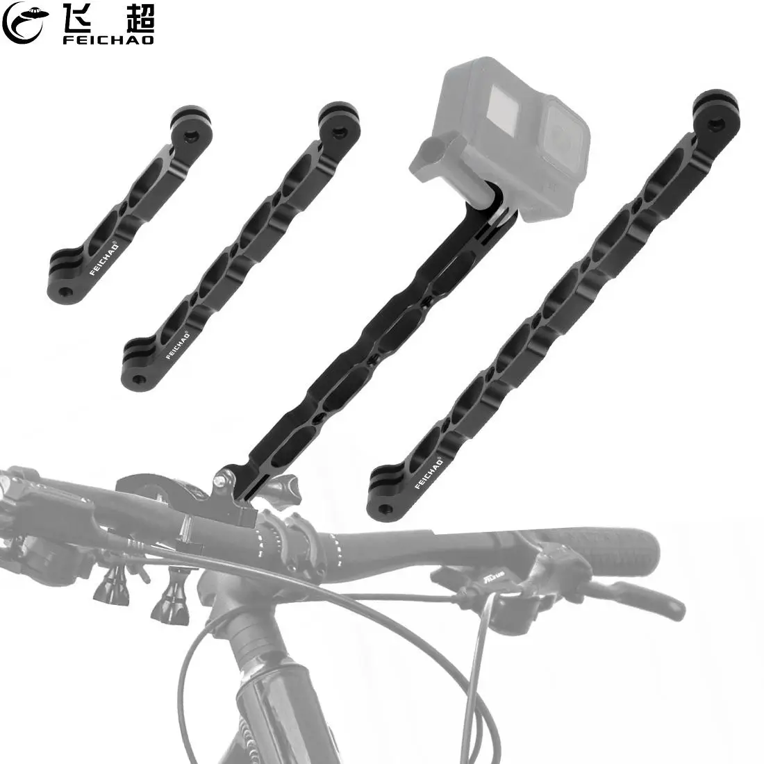 

FEICHAO Metal Selfie Helmet Extension Arm Lengthened Rod Bracket for GoPro Helmet Support insta360 One R for Osmo Action Camera