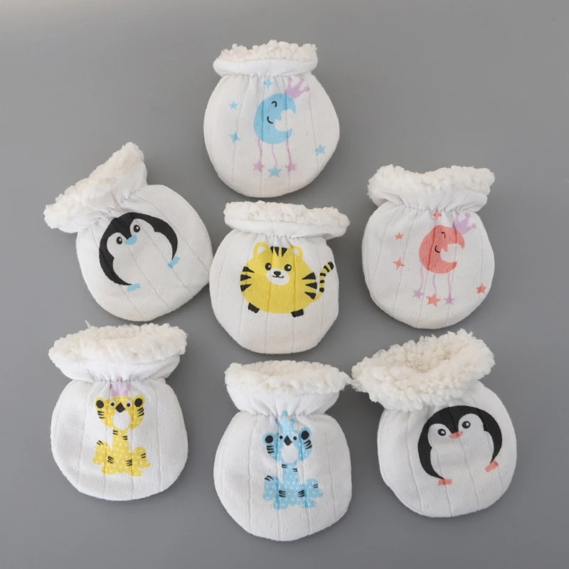 

Winter Gloves Anti-grab Mittens Thicken Warm Fleece Glove Cute Boys Girls Hand Warmer For Newborn Baby Gifts