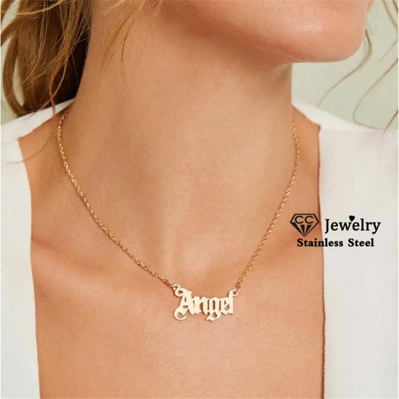 CC ожерелье для женщин в форме буквы кулон на цепочке Свадебные аксессуары модные