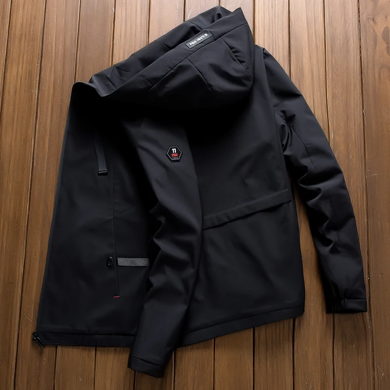 Демисезонный Курточка бомбер мужская повседневная однотонная куртка-ветровка