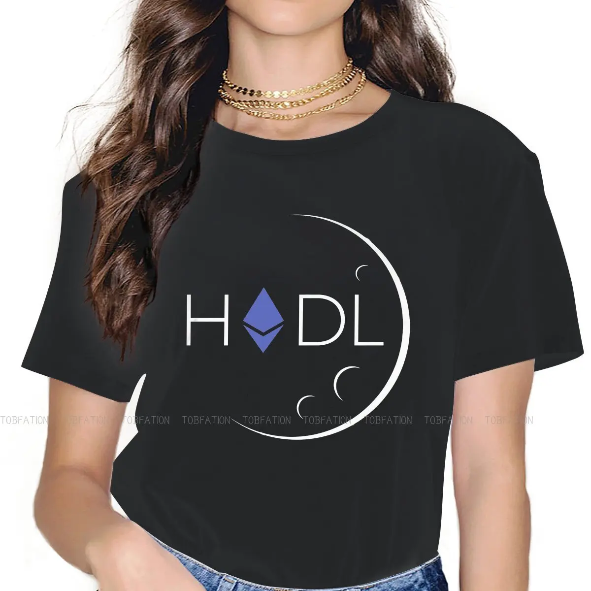 

Ethereum HODL Moon Girls Women T-Shirt Cryptocurrency Crypto Miner Blusas Harajuku Casual Short Sleeve Vintage Oversized Tops