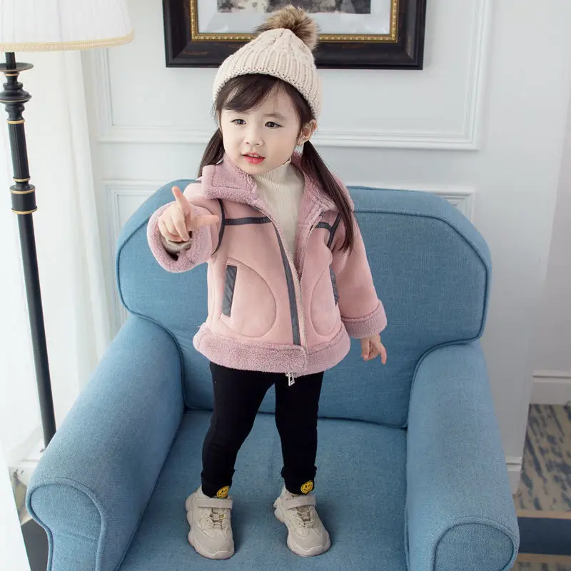 Зимнее пальто для девочек новая верхняя одежда детей модные толстые бархатные