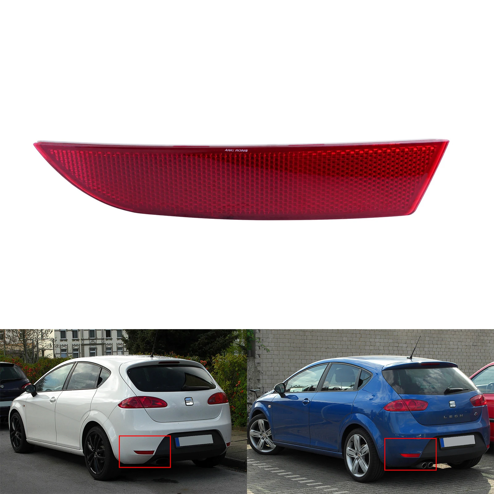 

Left Red Lens Rear Bumper Reflector For Seat Leon FR / Cupra 2005-12 1P0945105A