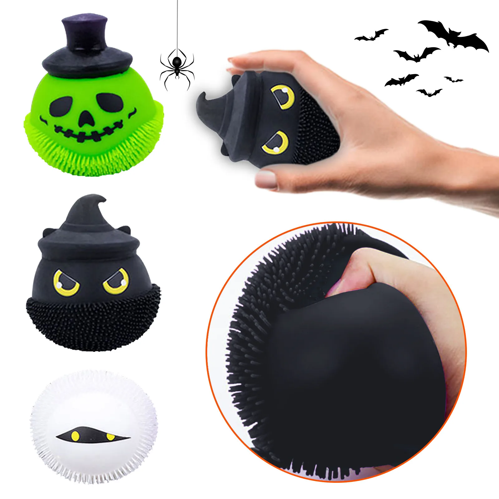 

2pc Halloween Glowing Little Devil Antistress Toys Relieve Stress Hand Game Squeeze Toys Kids Novelty Halloween Toys Gift