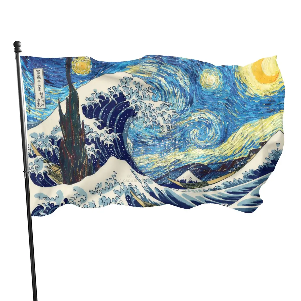 

90x150 см голландский художник Ван Гога классические Масляные картины звездное небо флаг