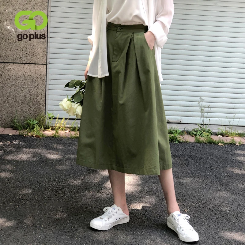 Женская винтажная плиссированная юбка GOPLUS черная и белая трапециевидной формы с