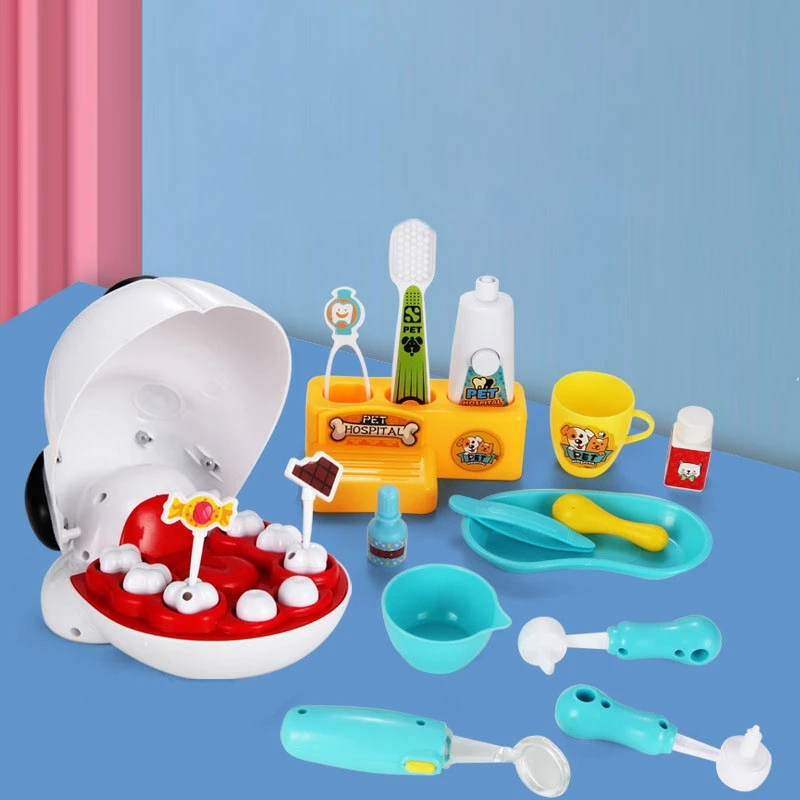 

Kids Pretend Play Toy Dentist Check Teeth Model Set Educational Role Play Simulation Learn Toys for Children