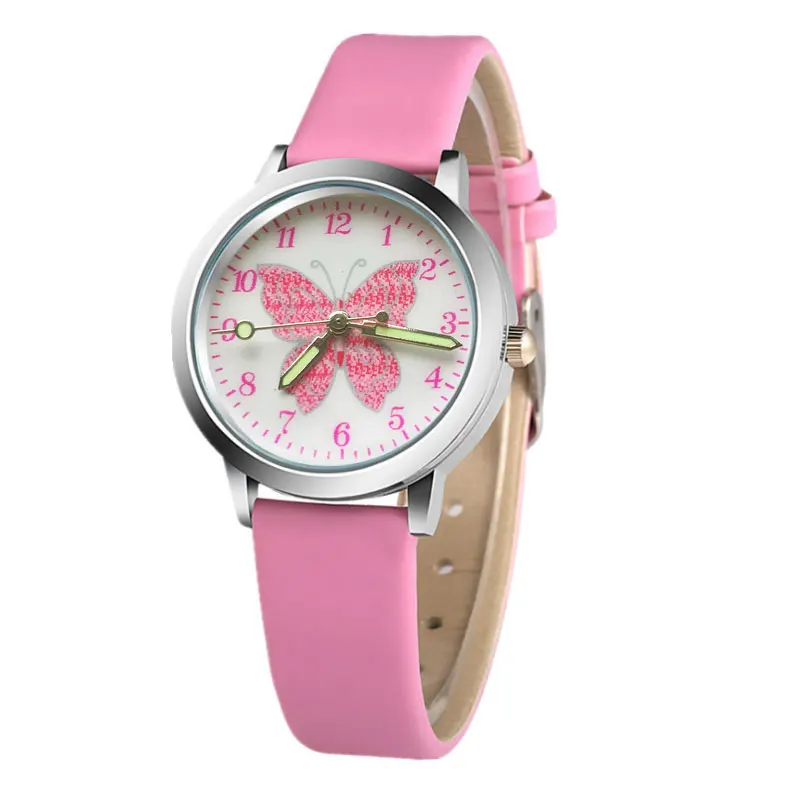 

New High Quality Fashion Brand Children's Kids Quartz Watch Student Girls Cute Colorful Butterfly Dial Watch Relogio Kol Saati