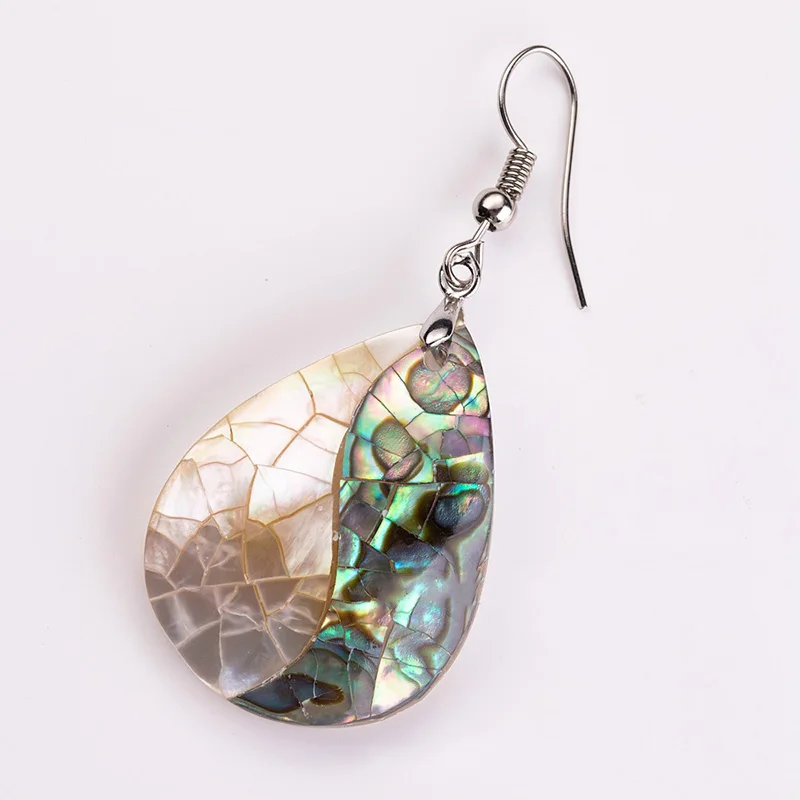 Natural Pearl Shell Ethnic Earrings with Stones for Women Exaggerated Simple Droplet Type | Украшения и аксессуары