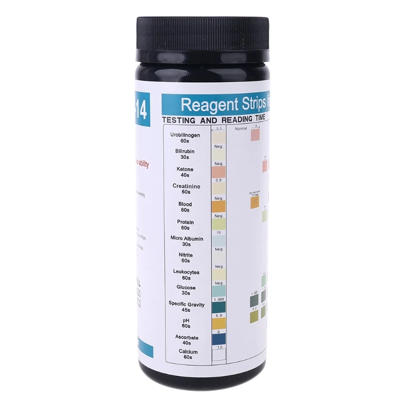 

URS-14 100strips Urinalysis Reagent Test Paper 14 Parameters Urine Test Strips Leukocytes, Nitrite, Urobilinogen, Protein, P82D