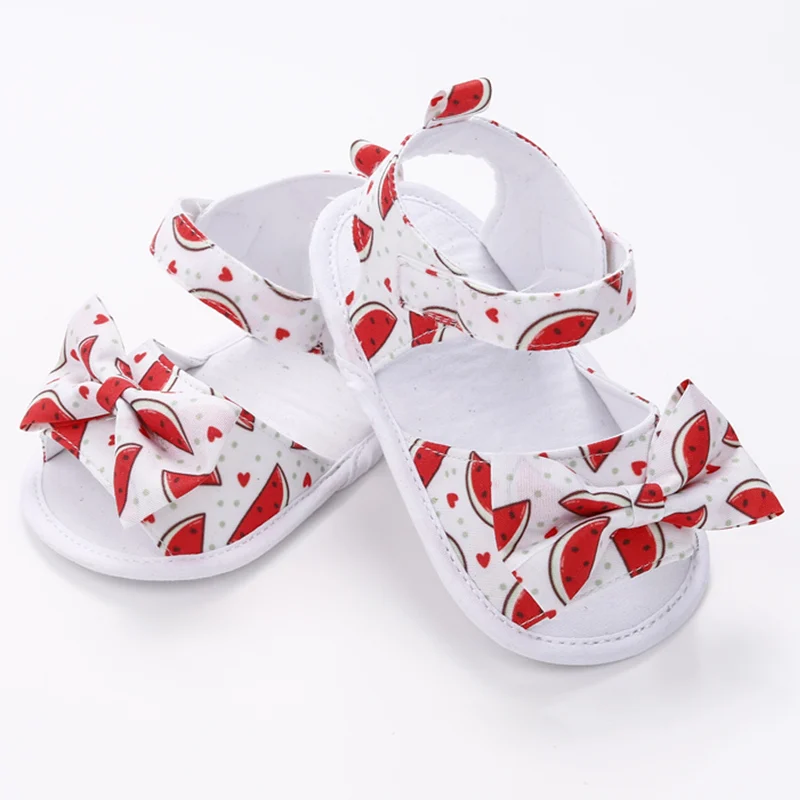 [simfamily] 100%Cotton Sandals Newborn Baby Shoes Summer Soft Style Boy Girl Cute Cartoon Printed Sole | Мать и ребенок