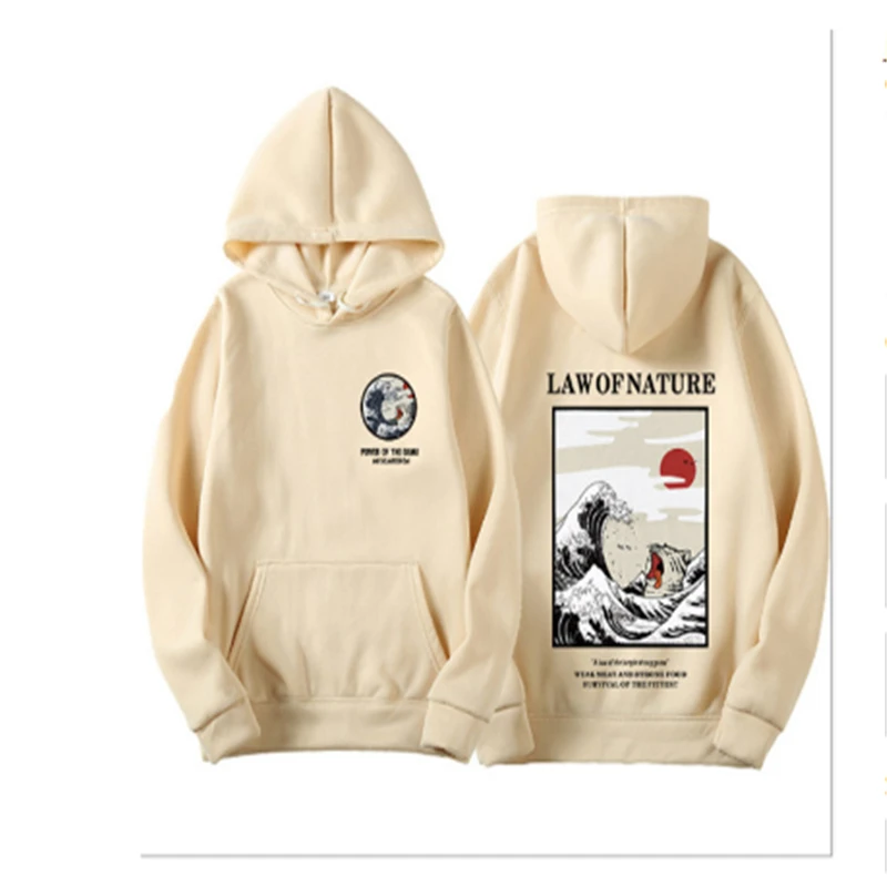 Японский забавный кот волна флисовые толстовки Зимний стиль хип хоп