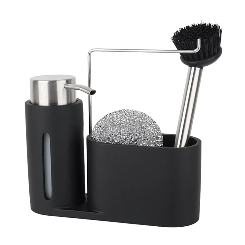 

Набор для чистки раковины в кухне, 4 шт./компл., диспенсер для мыла, стальная шариковая щетка для хранения