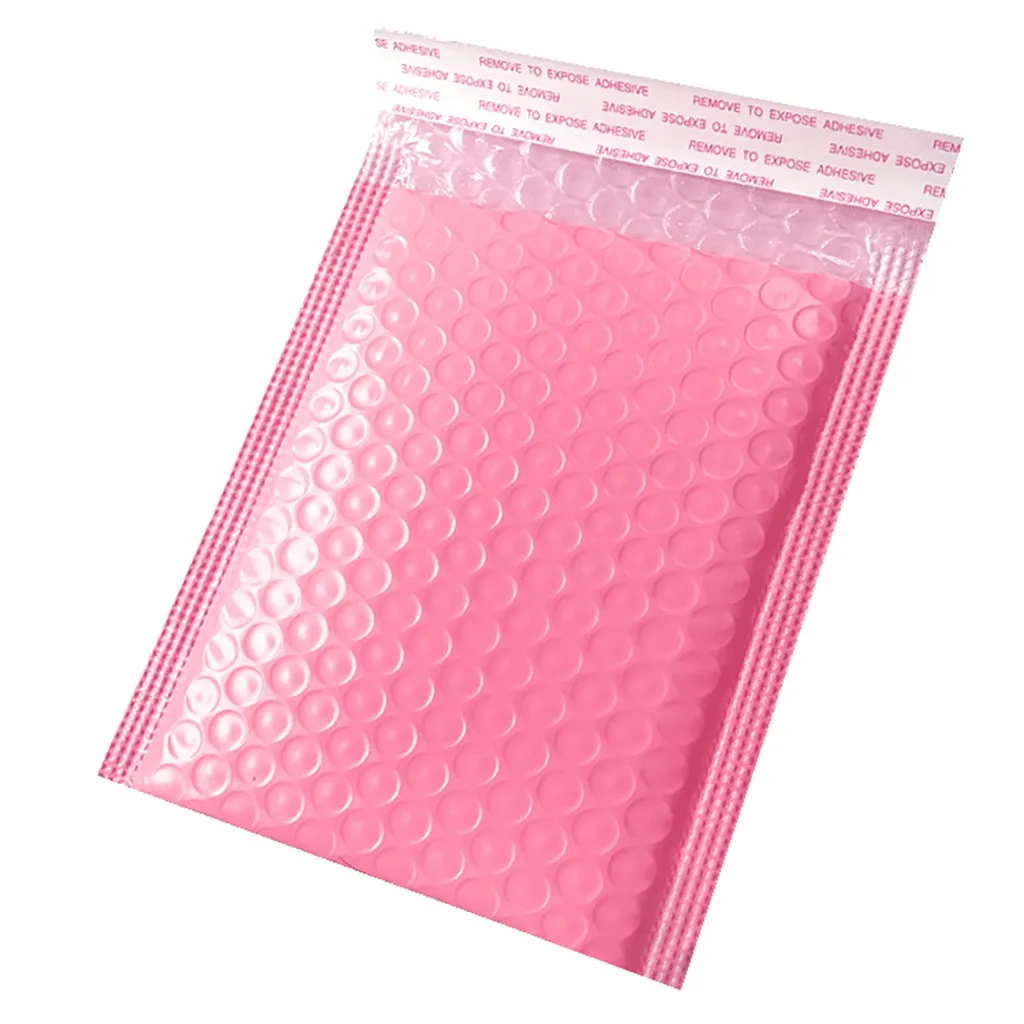 

50pcs Usable space 13x20+4cm Light pink Poly bubble Mailer envelopes padded Mailing Bag Self Sealing Foam envelope bag#40