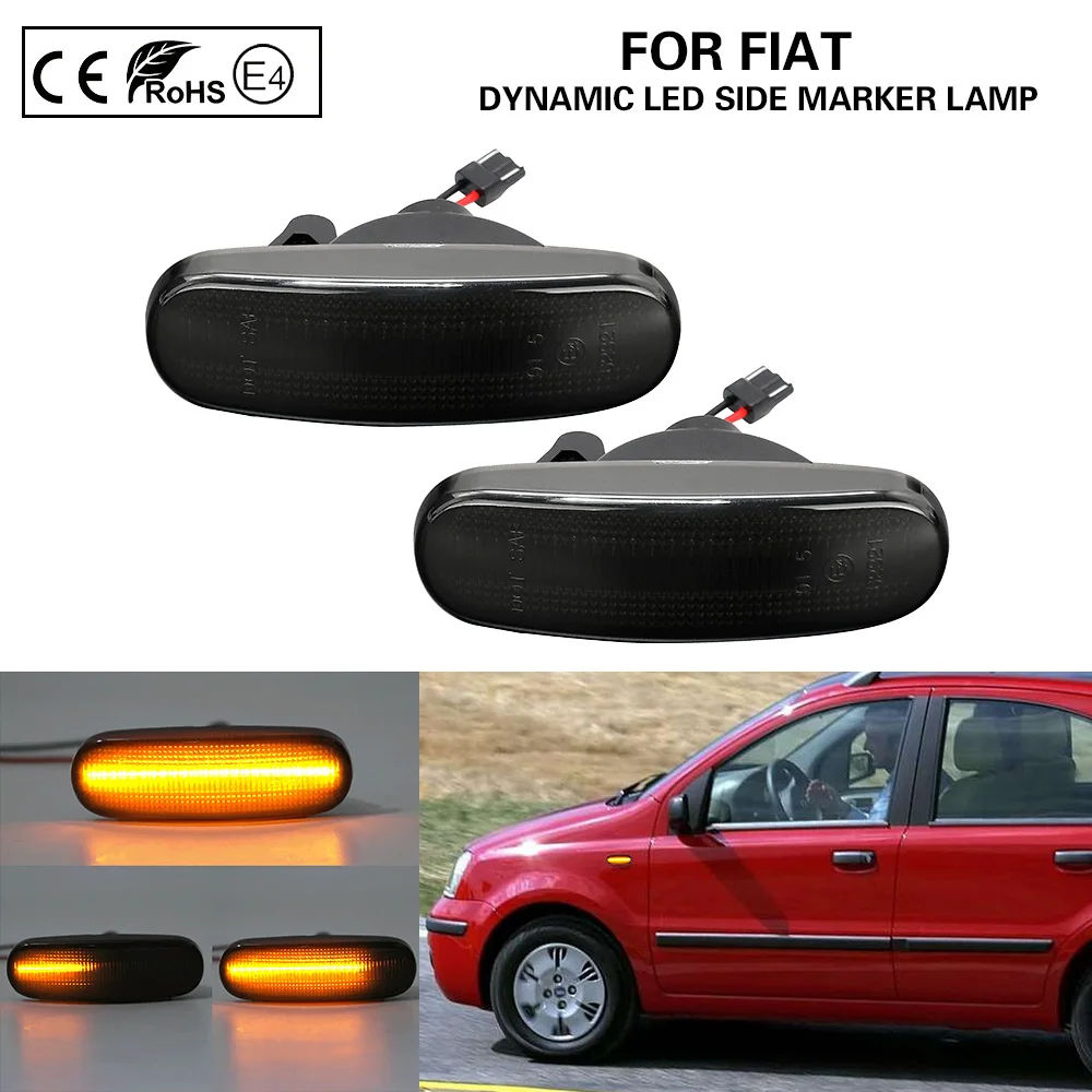 2 шт. динамическая лампа для указателя поворота Fiat Panda Punto Evo Stilo Qubo Peugeot Citroen Lancia