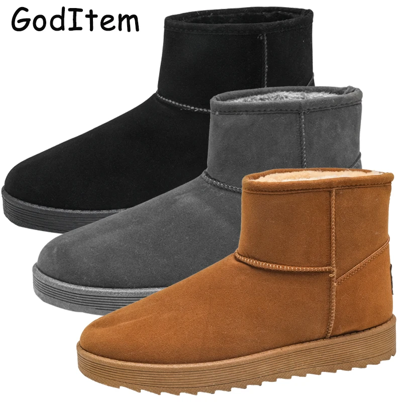 

GODITEM MEN SNOW BOOTS, MENS MARTIN BOOTS. WINTER PLUSH LINING THICK WARM COTTON BOOTS, OUTDOOR MEN'S CASUAL MEN'S BOOTS