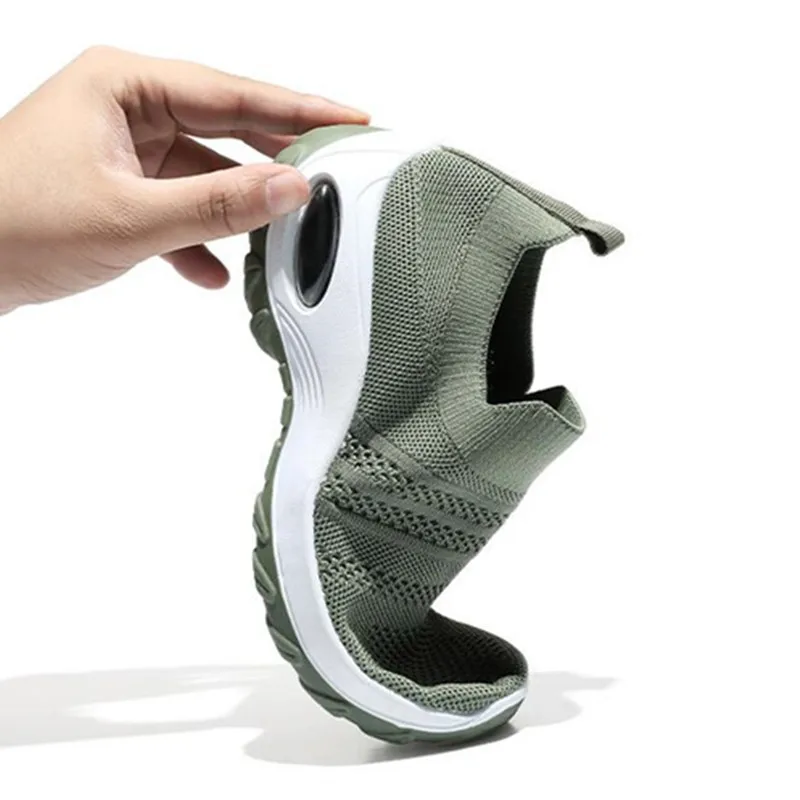 2022 New Stretch Fabric Breathable Platform Sneakers for Women Zapatos De Mujer Flat Platform Shoes Fashion Casual Shoes Woman