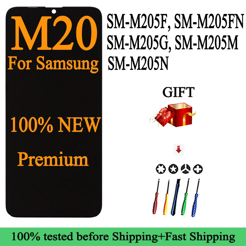 100% новый M205F M205FN Премиум качество для SAMSUNG Galaxy M20 2019 ЖК-дисплей сенсорный экран