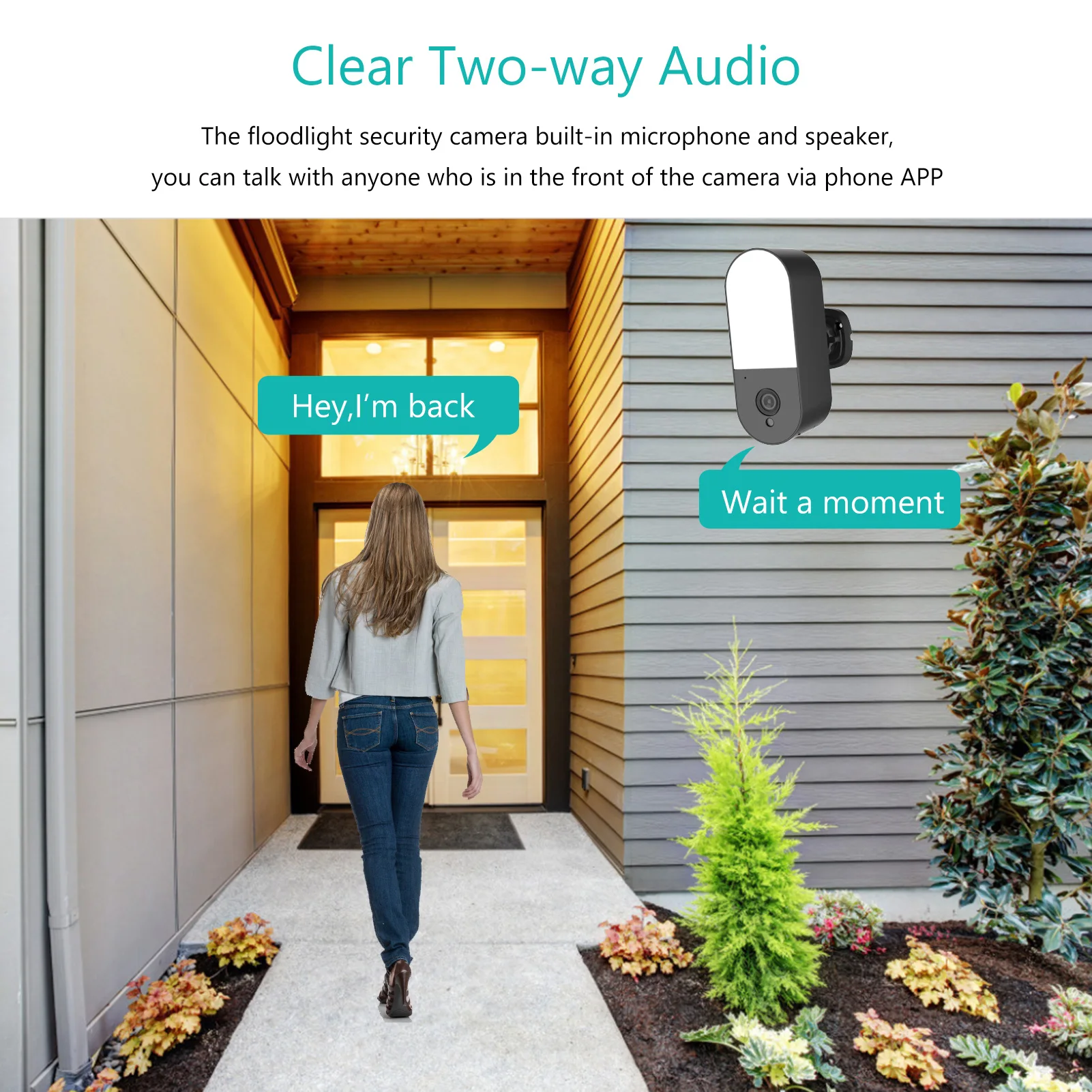 Беспроводная камера безопасности с прожектором 2MP наружная WiFi наблюдения ночным