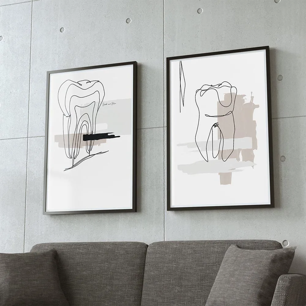 Абстрактная линия зубов Современная стоматологическая клиника настенное