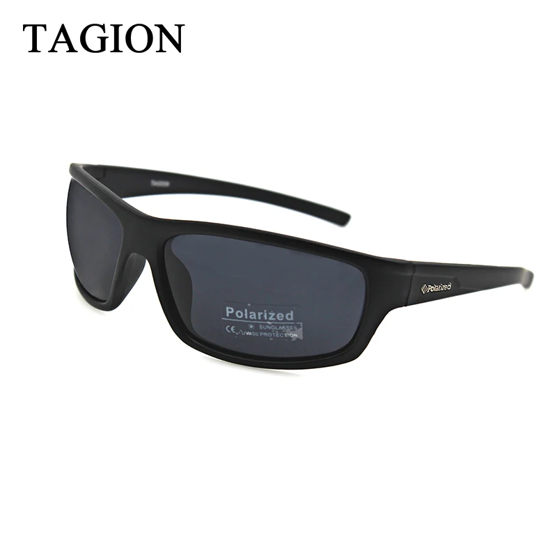 Мужские спортивные солнцезащитные очки TAGION TG5104 черные поляризационные UV400 для