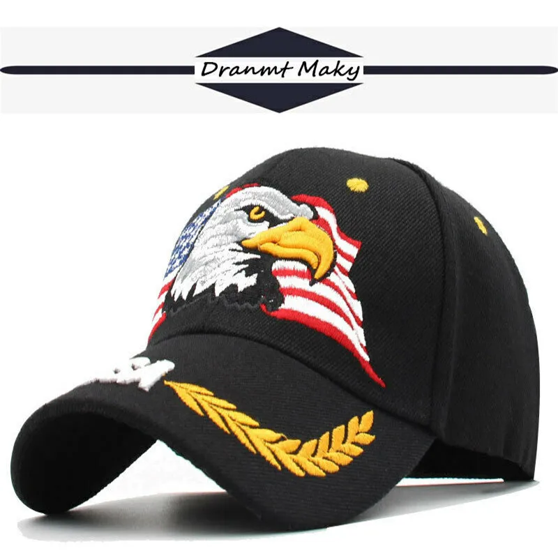 Модная бейсбольная кепка с американским флагом и орлом США 3D вышивка армейская