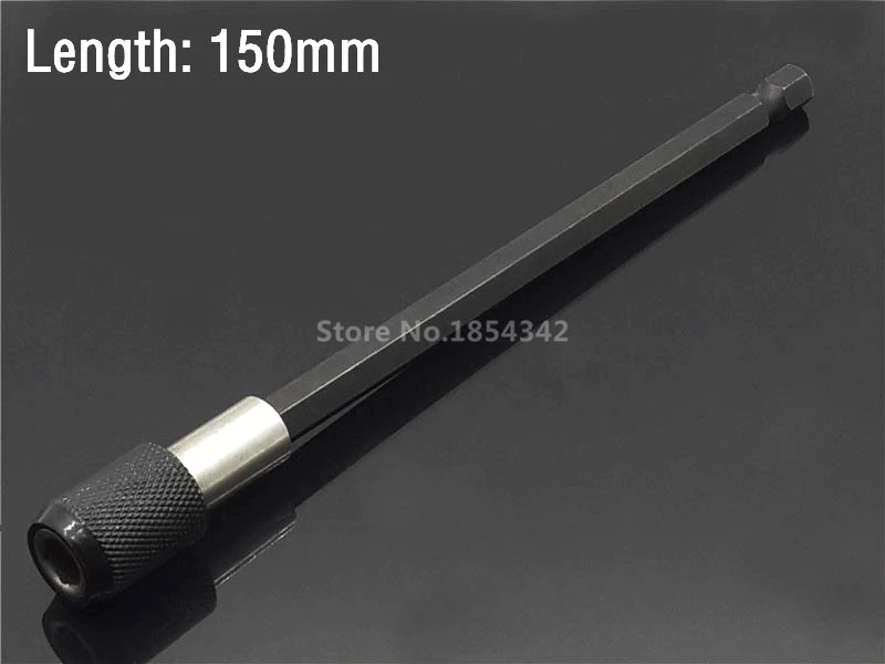 Black 150mm 1 шт. 12 Размер удлинитель 1/4 шестигранный винтовой патрон-адаптер Магнитная отвертка ударный шуруповерт сверло инструмент быстросъемные инструменты - Цвет: Black 150mm