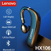 original lenovo hx106 bluetooth earphone pro ear hook wireless bluetooth 5 0 earbud with microphone 40 hours for driving meeting