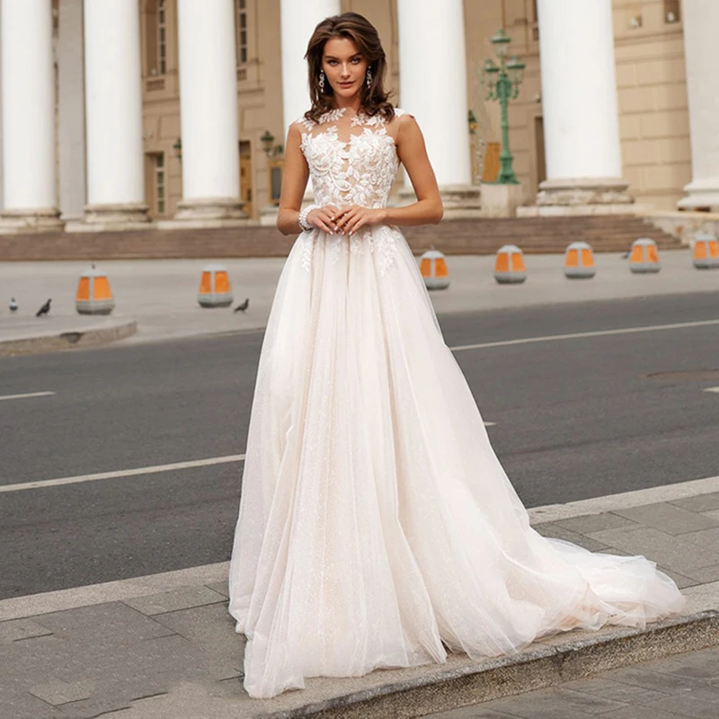 

BAZIIINGAAA Simple Wedding Dress Lace Little Beading Strapless Dress Luxury Wedding Gowns Bridal Can Be Washed Bride Dresses