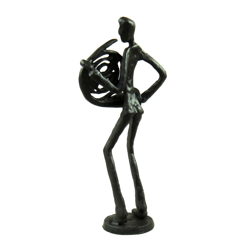 Статуэтка из чугуна с изображением французского рога Металлическая статуэтка