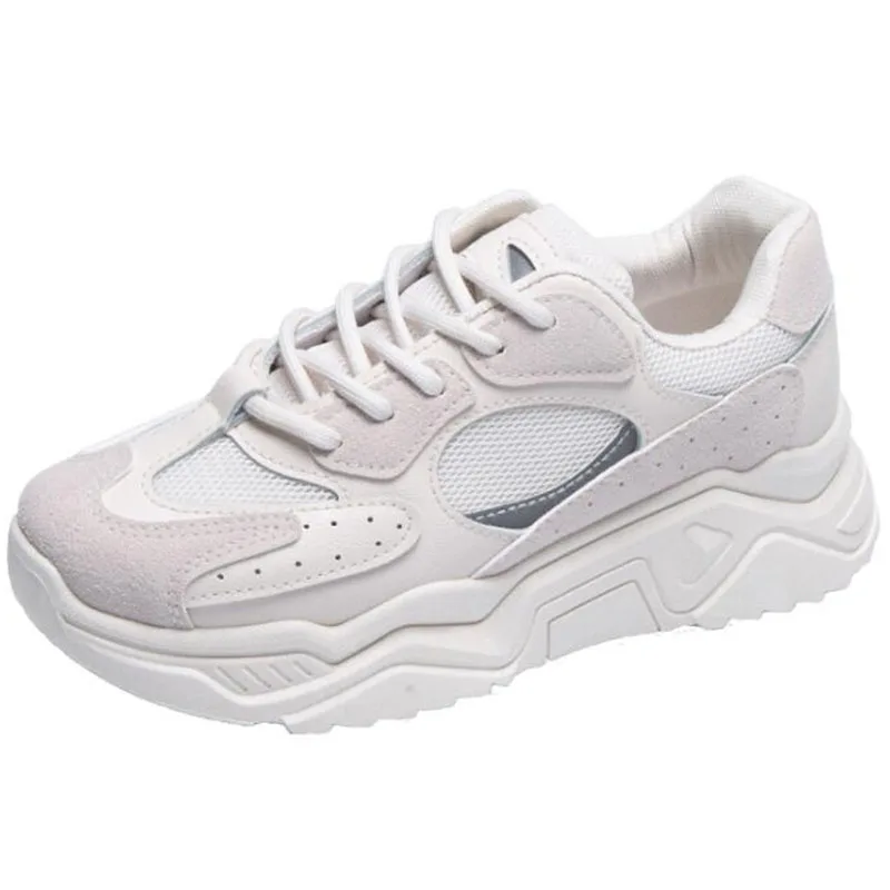 

COVOYYAR Hot Daddy Shoes Woman Breathable Mesh Autumn Fashion Sneakers Round Toe Platform Women Casual White Shoes WSN398