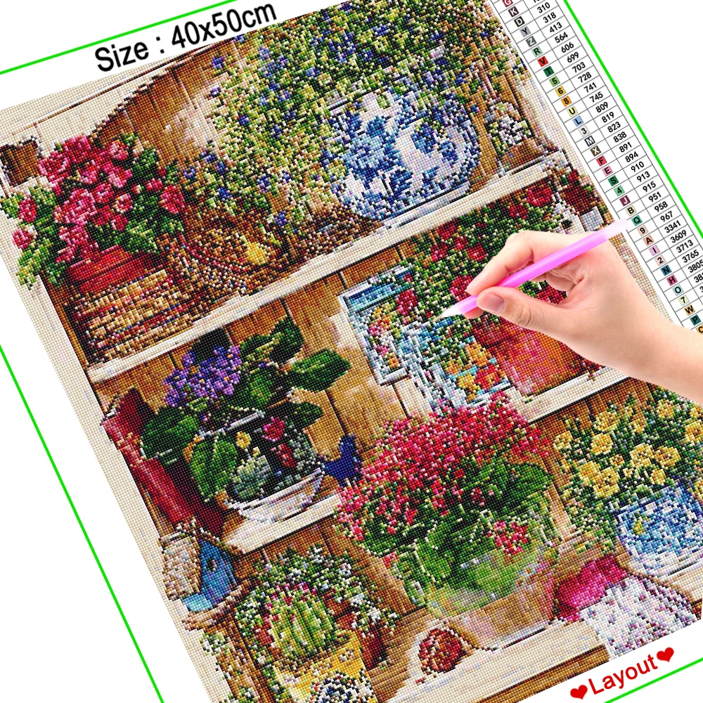 Набор для алмазной вышивки Цветочная бутылка A27222 | Дом и сад