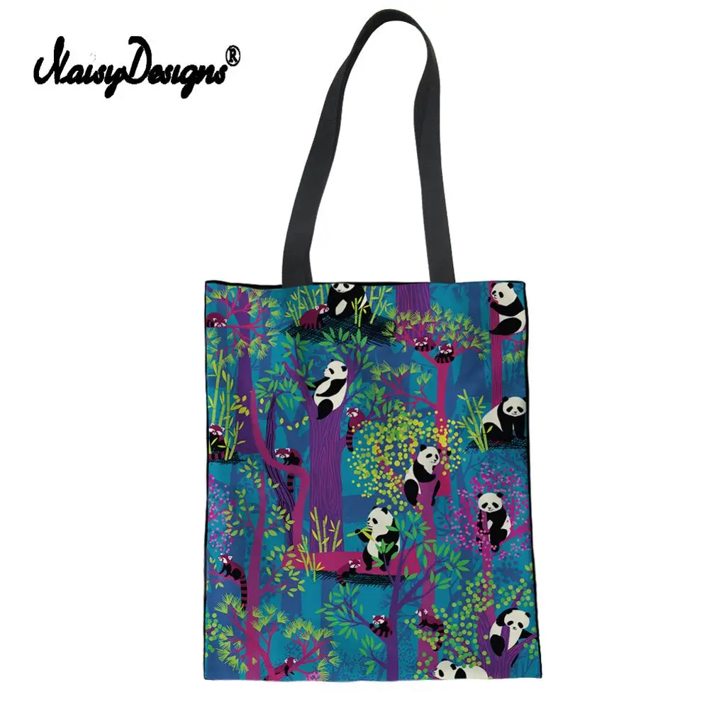 

Women Grocery Rreusable Bag Personality Women Shopping Bag Natural 3D Panda Tote Pack College Students Totes Dropshipping