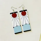 Акриловые серьги-подвески с рисунком в виде демонов