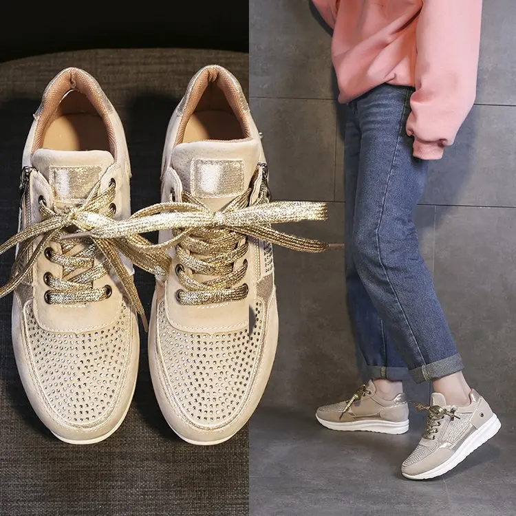 

Women's Shoes 2021 New Polyurethane Lightweight Comfortable Rhinestone Thin Strap Casual Pumps Women's Size 43