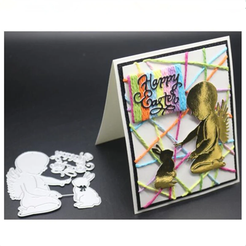YINISE Metal Cutting Dies For Scrapbooking Stencils Angel Rabbit DIY Paper Album Cards Making Embossing Folder Die Cuts CUT Mold | Дом и сад