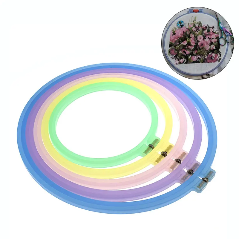 Пластиковый обруч для вышивки 1 шт. регулируемый швейный инструмент крестиком