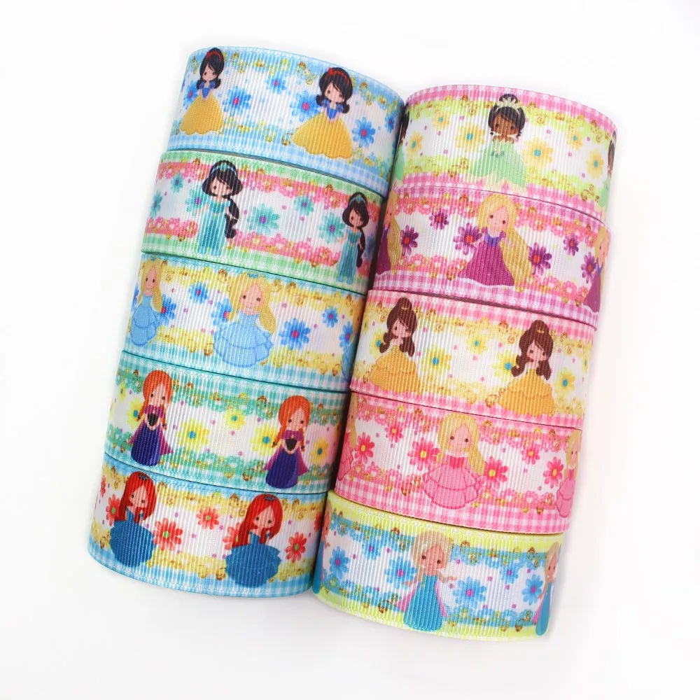 I 19920 2214 1 'ཕ мм 10 ярдов Мультфильм милая девушка печатных grosgrain ленты бант кепки