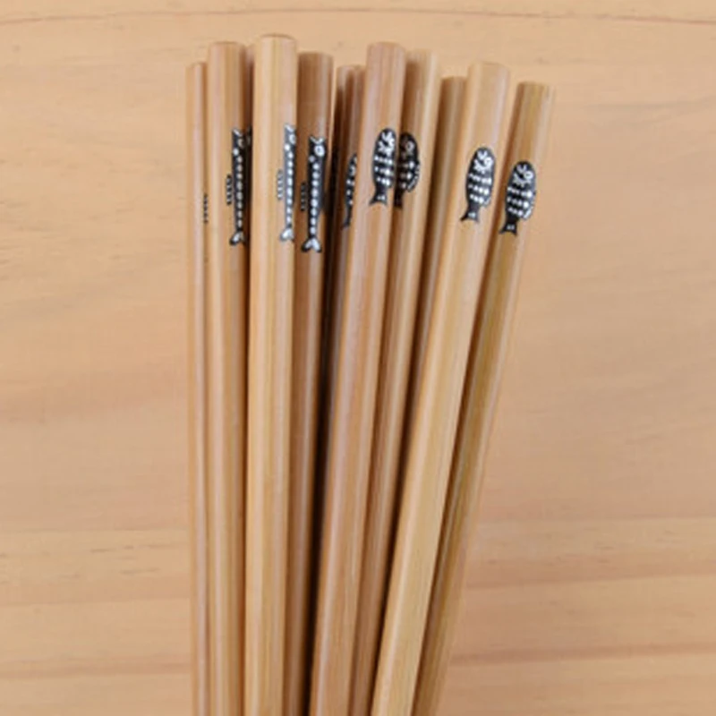 Деревянные палочки для еды ручной работы из натурального бамбука в японском