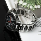 Ремешок из нержавеющей стали и керамики для наручных часов, браслет с застежкой-бабочкой для Samsung Galaxy Watch 46 ммWatch3 45 ммGear S3 Band, 22 мм