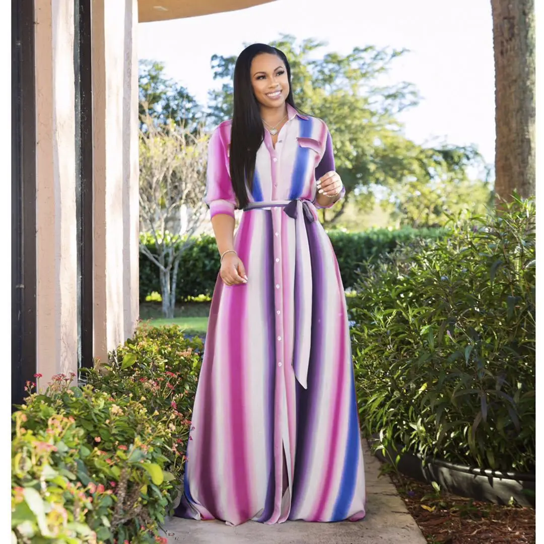 Трикотажное Полосатое сексуальное богемное пляжное платье средней длины с