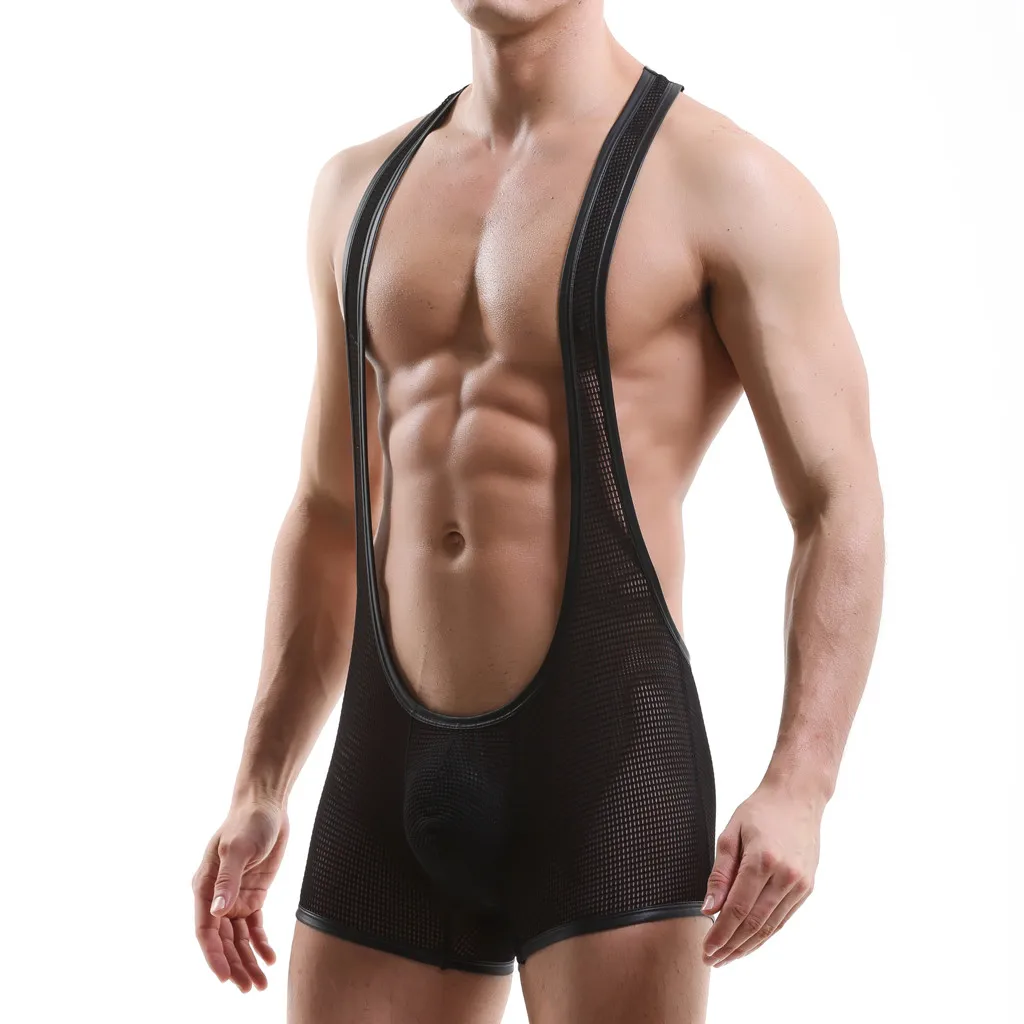 Мужское привлекательное нижнее белье для геев плавки боксеры на бретельках