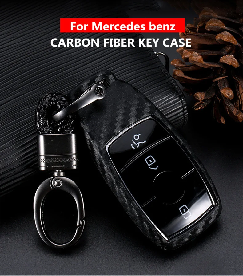 Силиконовый чехол с узором из углеродного волокна для Mercedes Benz E-Class E43 W213 E300 E400 ключи седан с брелками