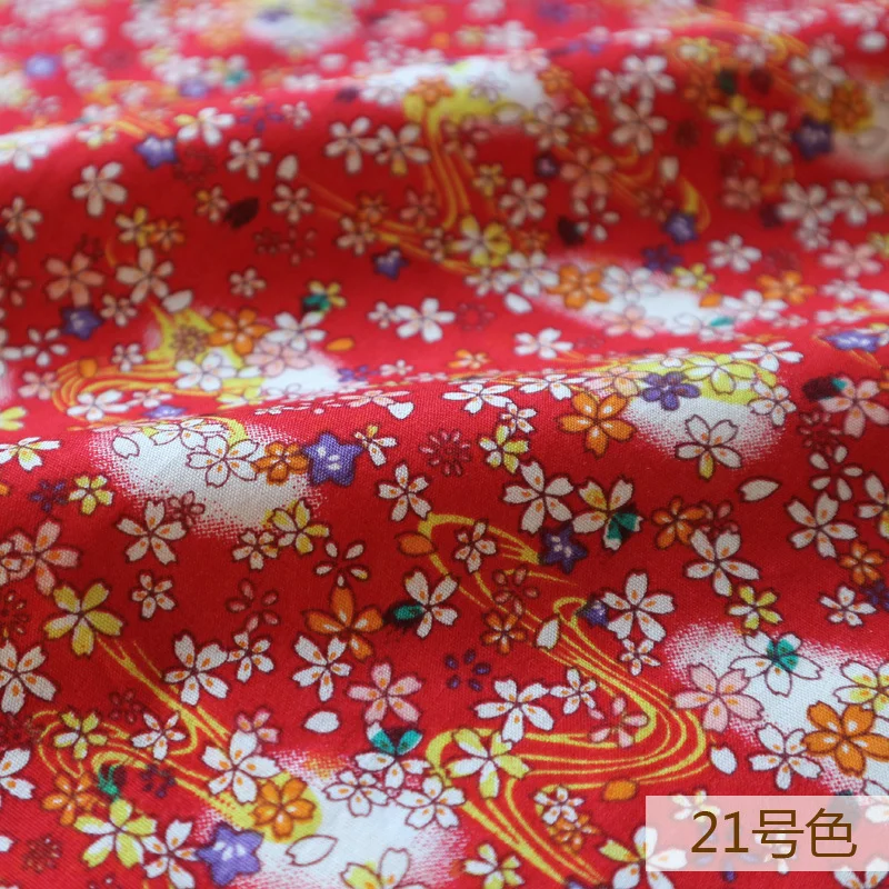 21 50x145 см печать свежий цветочный саржа хлопковая Лоскутная Ткань DIY шитье детская одежда ткань сделать постельные принадлежности одеяло для ребенка и ребенка - Цвет: 21